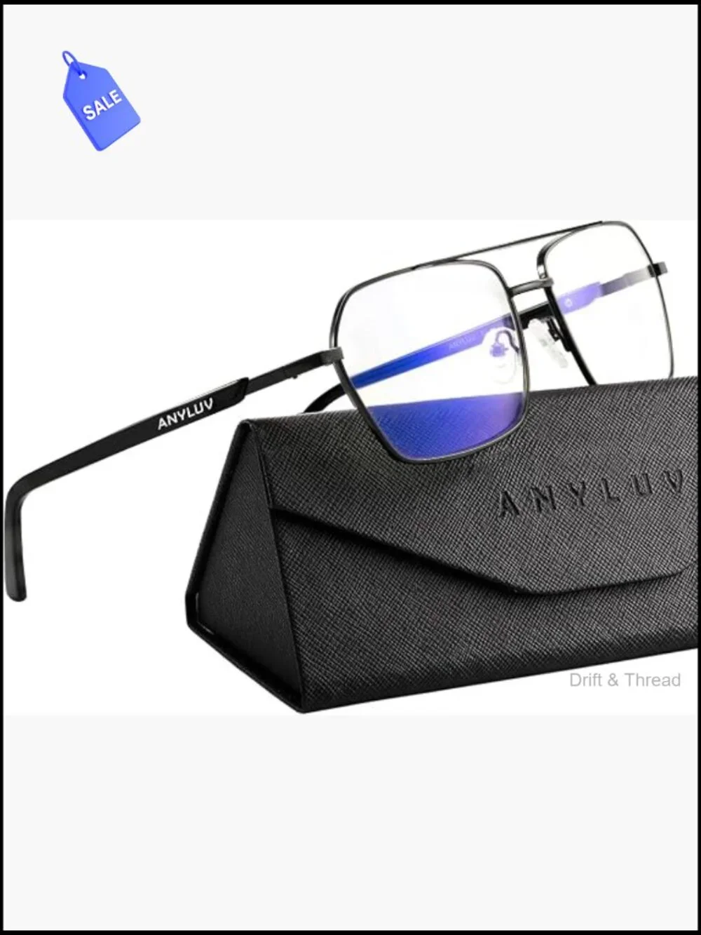 Blue Light Blocking Glasses for Men Women, Metal Frame, Computer Screen Eye
